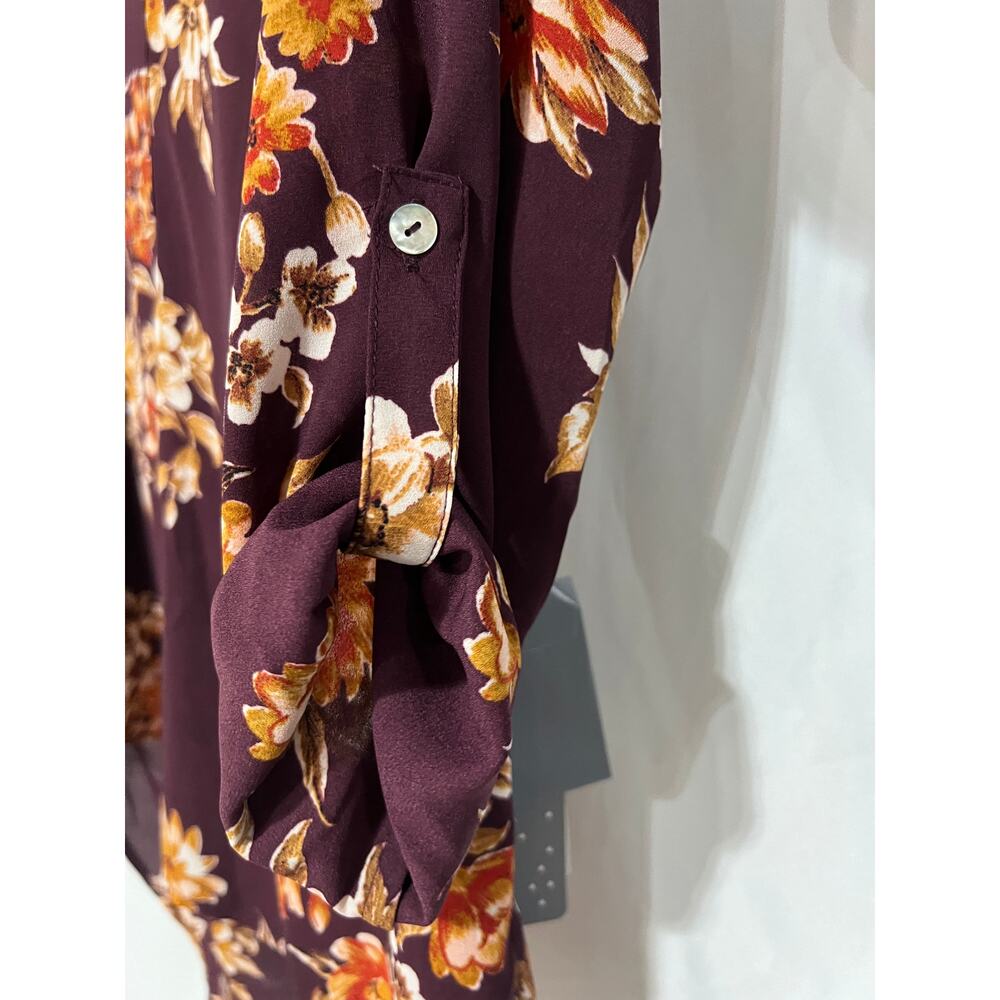 Daniel Rainn Top Koda Split Neck Floral Blouse Women's Size Small Petite NEW - Picture 5 of 10